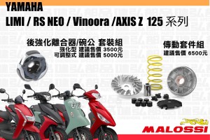 MALOSSI YAMAHA 空冷BLURCORE 125cc 車款專用傳動套件 現貨供應中