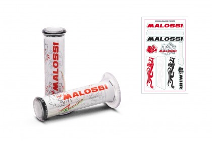 MALOSSI 競賽握把套 白色 C型 尾端無孔